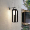 Solcellelamper|Terrassebelysning ^ Lucande 2-i-1 LED-solcellelampe Tilena, sort, rund, aluminium