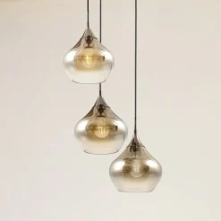 Lucande Pendellamper > Jarven hængelampe, 3 lyskilder, sort, glas