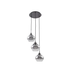 Lucande Pendellamper > Jarven hængelampe, 3 lyskilder, sort, glas