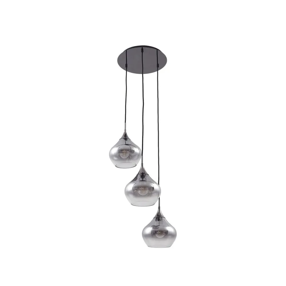 Lucande Pendellamper > Jarven hængelampe, 3 lyskilder, sort, glas