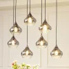 Pendellamper ^ Lucande Jarven hængelampe, 7 lyskilder, sort, glas