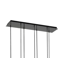 Pendellamper ^ Lucande Jarven hængelampe, 7 lyskilder, sort, glas