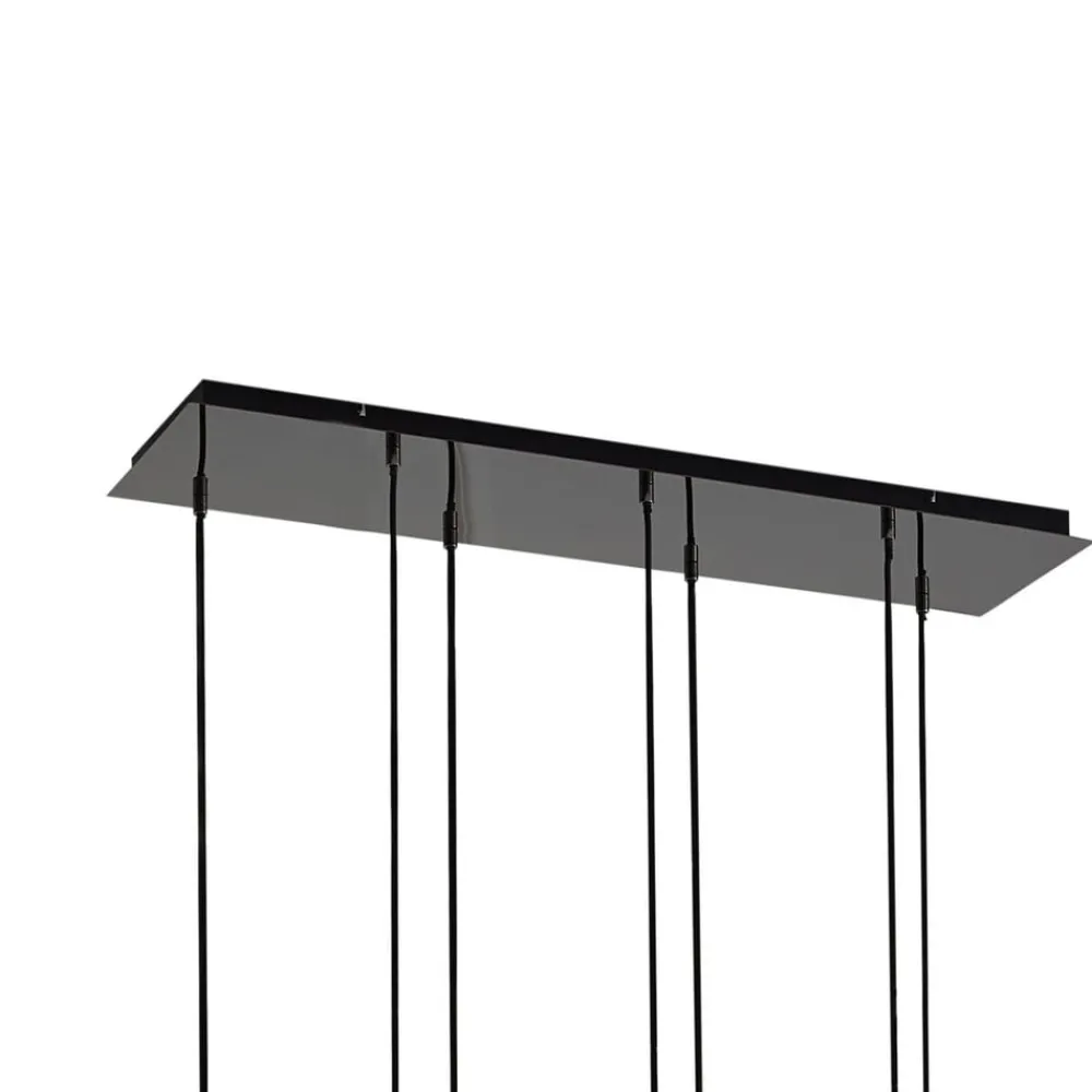 Pendellamper ^ Lucande Jarven hængelampe, 7 lyskilder, sort, glas