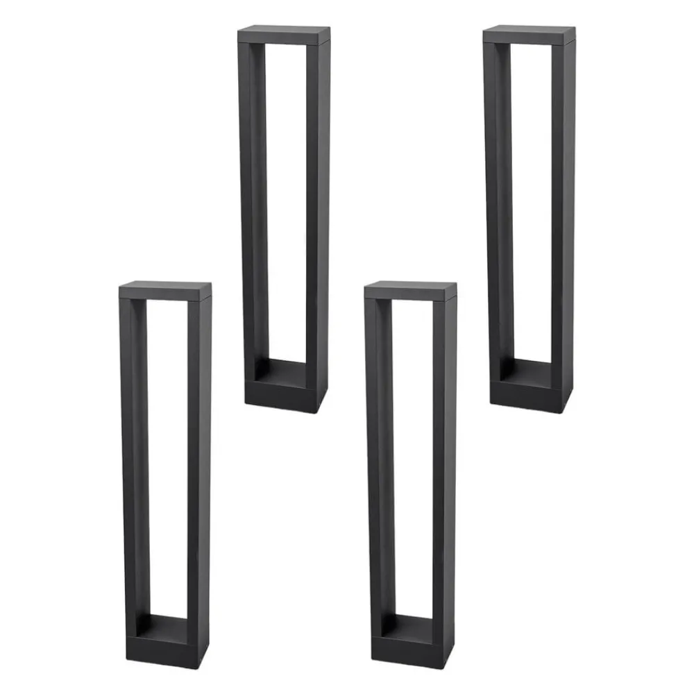 Terrassebelysning|Gadebelysning ^ Lucande Jupp LED-vejlampe, sæt med 4, 60 cm, antracit, IP54