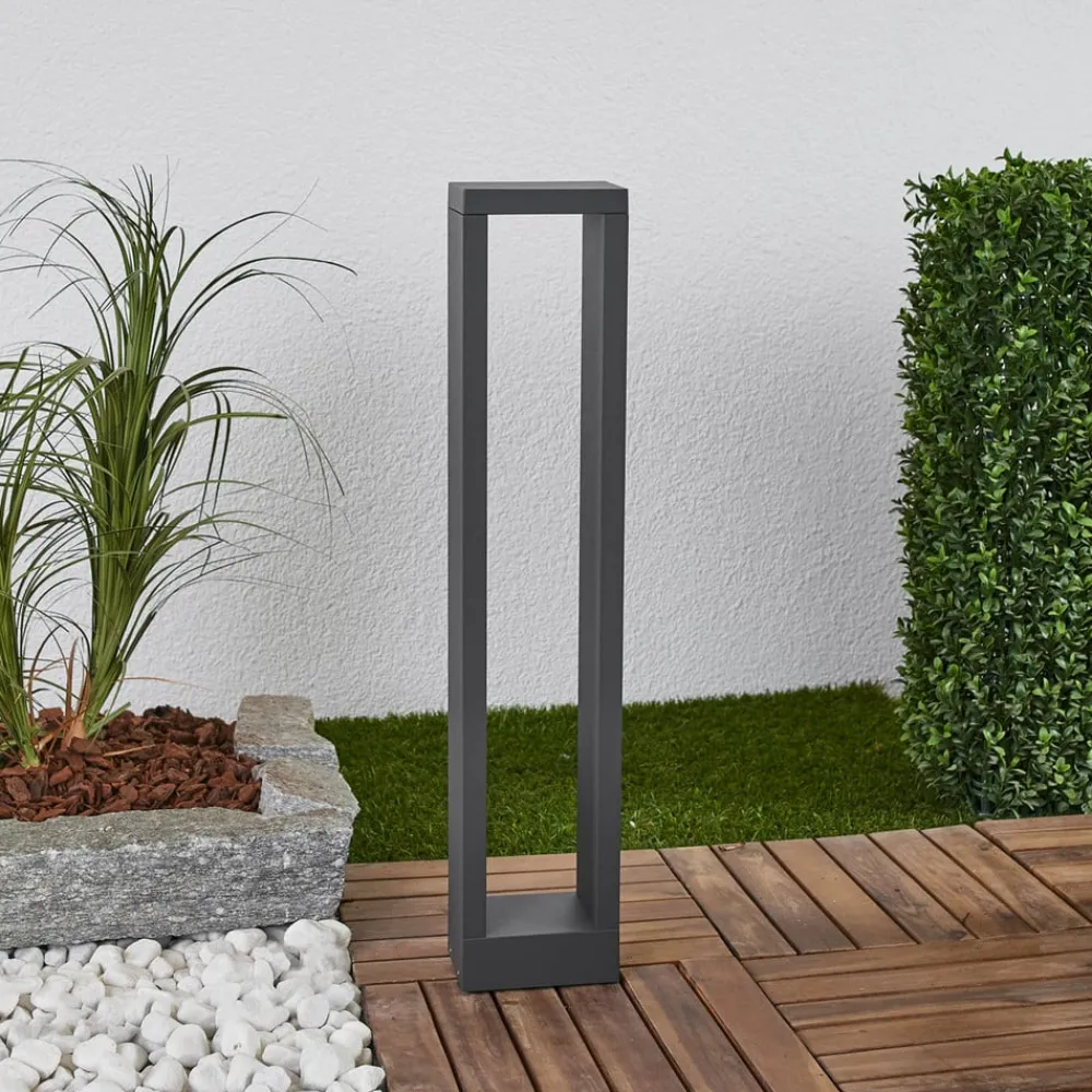 Terrassebelysning|Gadebelysning ^ Lucande Jupp LED-vejlampe, sæt med 4, 60 cm, antracit, IP54
