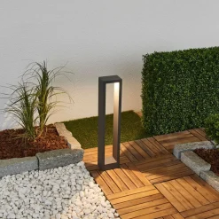Terrassebelysning|Gadebelysning ^ Lucande Jupp LED-vejlampe, sæt med 4, 60 cm, antracit, IP54