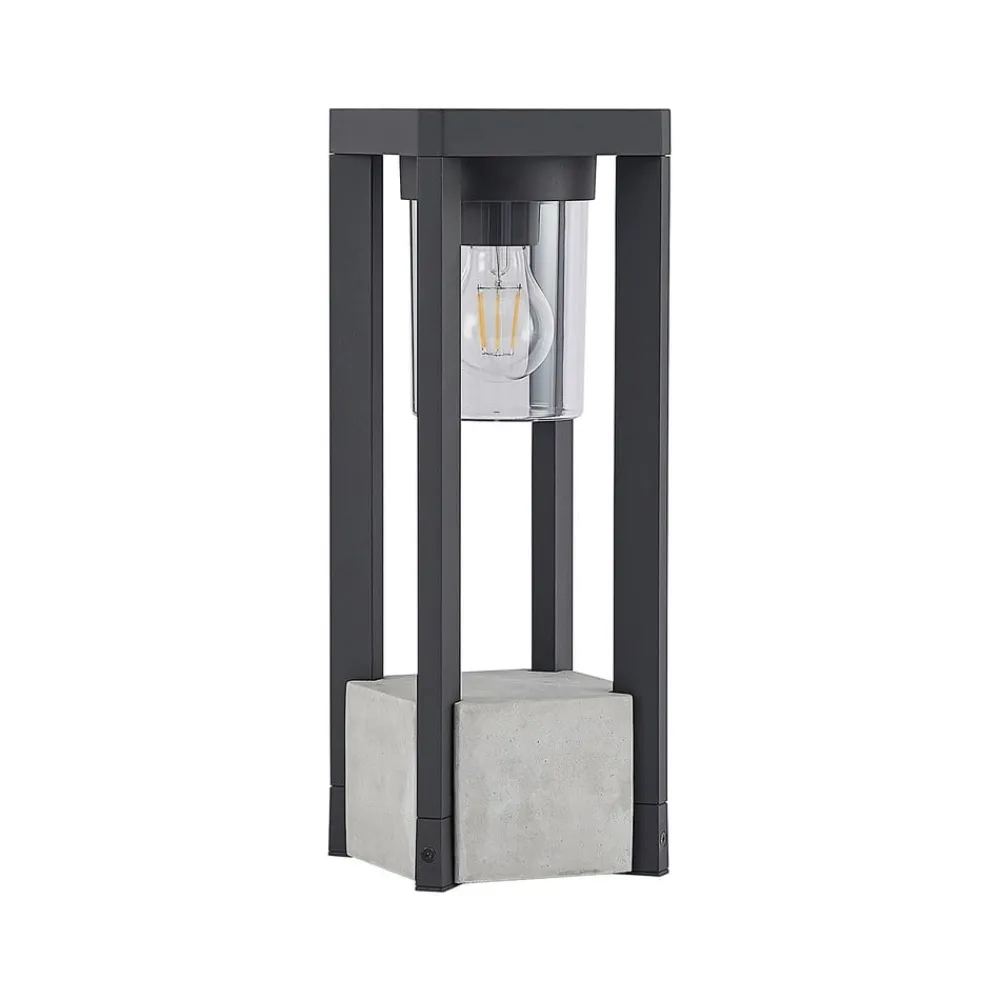 Lucande Terrassebelysning|Sokkellamper > Kalisa sokkellampe, E27, IP44, 42 cm, grå, metal