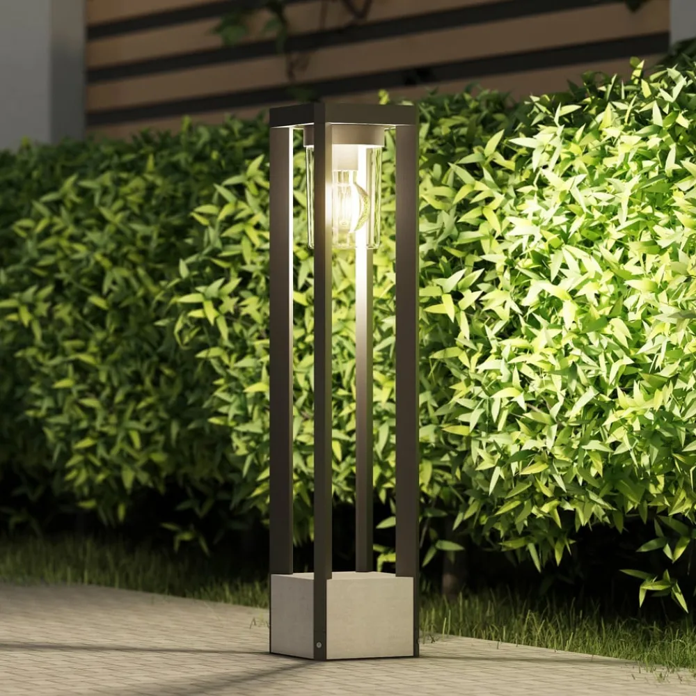 Lucande Terrassebelysning|Gadebelysning > Kalisa vejlampe, E27, IP44, 70 cm, grå, metal