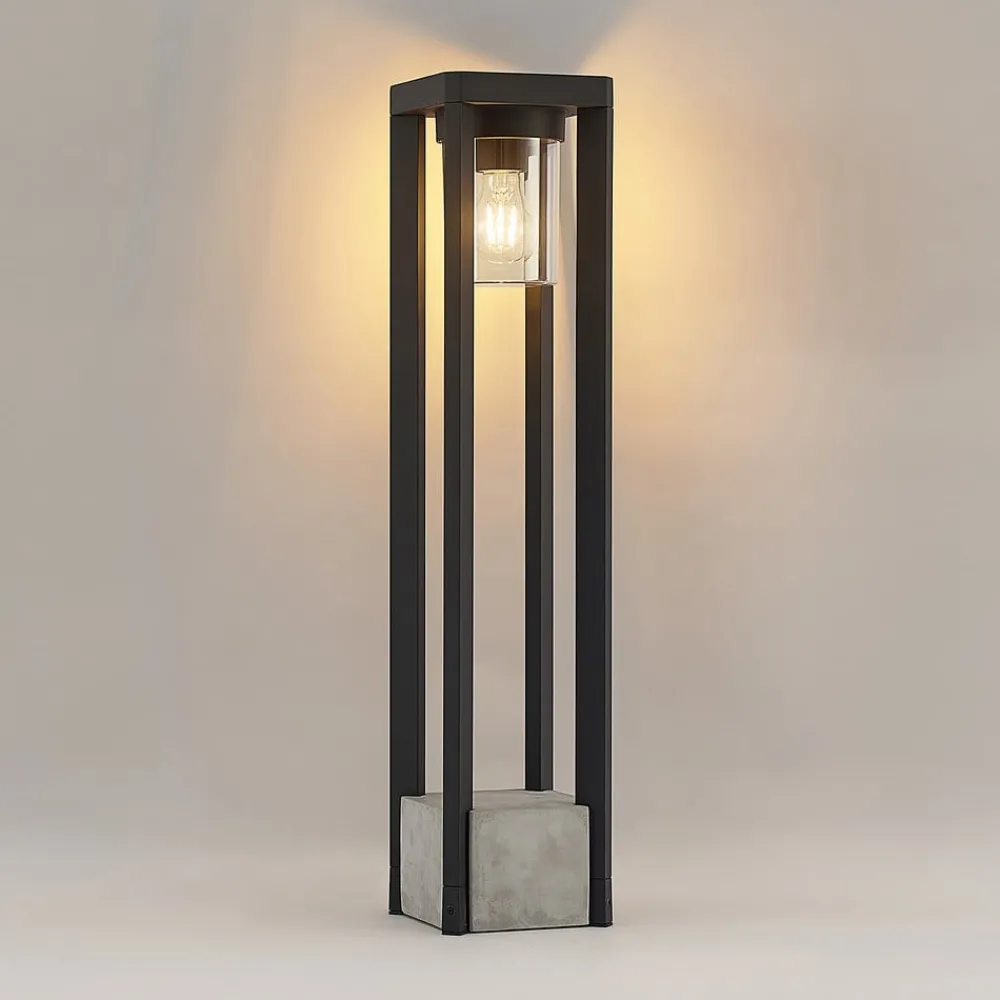Lucande Terrassebelysning|Gadebelysning > Kalisa vejlampe, E27, IP44, 70 cm, grå, metal
