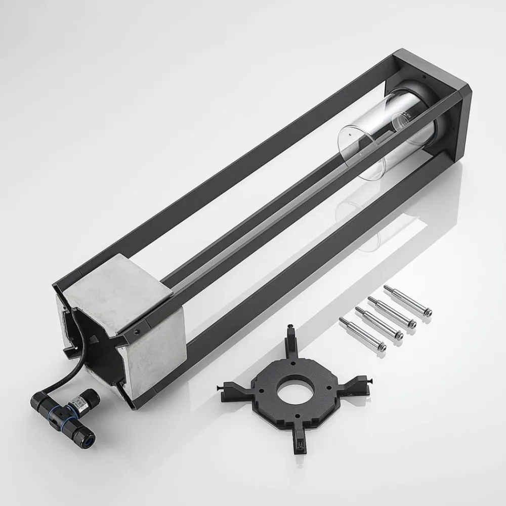 Lucande Terrassebelysning|Gadebelysning > Kalisa vejlampe, E27, IP44, 70 cm, grå, metal
