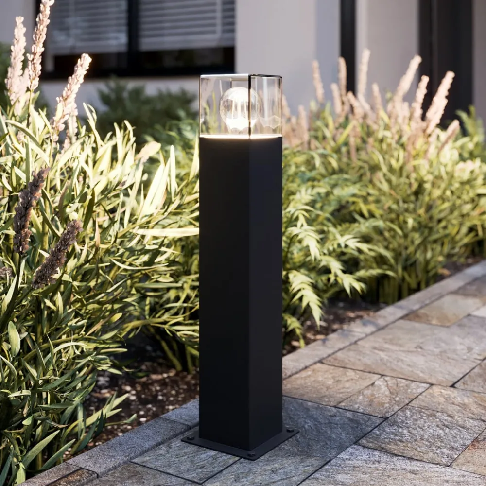 Lucande Terrassebelysning|Sokkellamper > Keke sokkellampe, højde 50 cm, antracit, aluminium