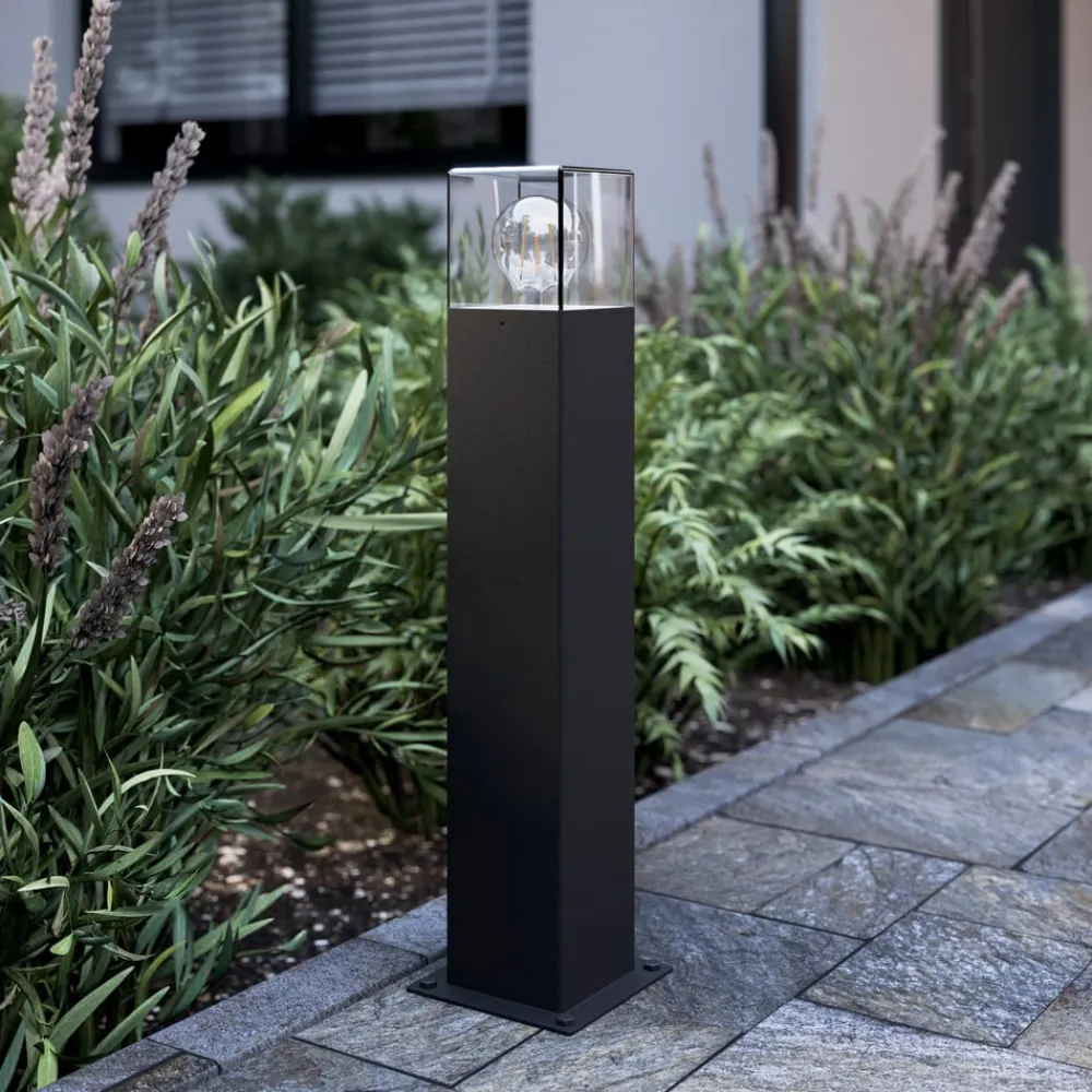 Lucande Terrassebelysning|Sokkellamper > Keke sokkellampe, højde 50 cm, antracit, aluminium