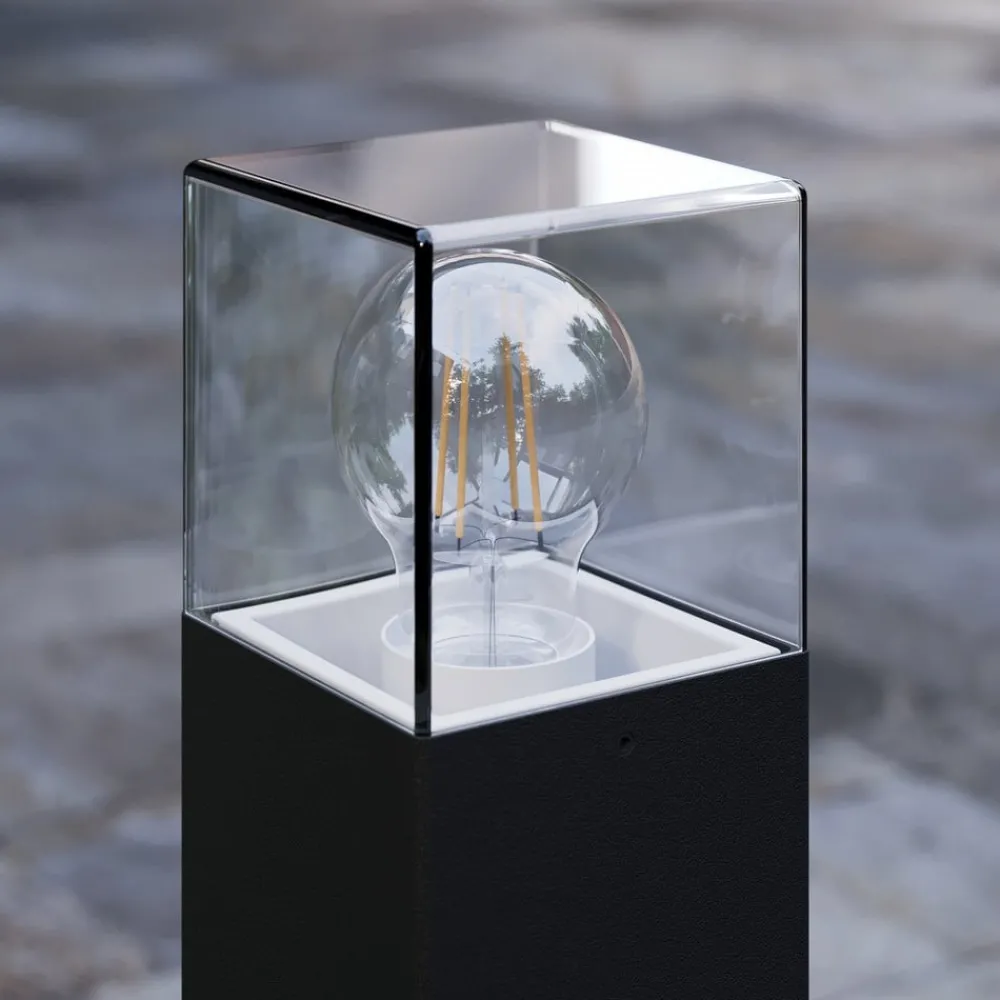 Lucande Terrassebelysning|Sokkellamper > Keke sokkellampe, højde 50 cm, antracit, aluminium