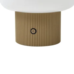 Lucande Bordlamper > LED-batteridrevet bordlampe Katrin Palme, beige, glas