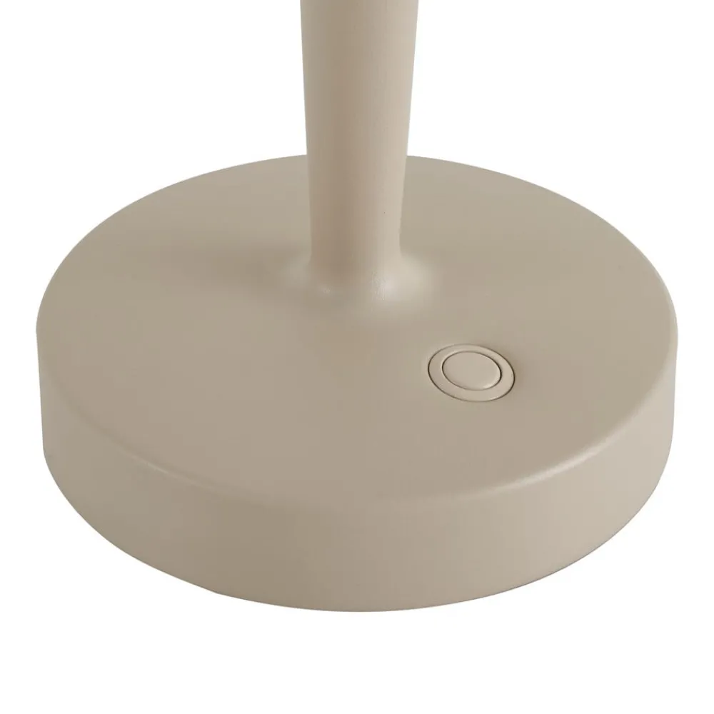 Dekorationsbelysning ^ Lucande LED-batteridrevet lysestage Lea, vase, beige, 28 cm