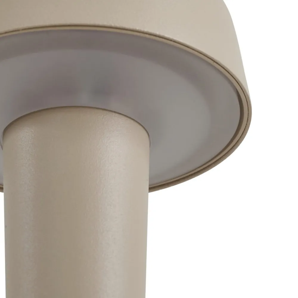 Dekorationsbelysning ^ Lucande LED-batteridrevet lysestage Lea, vase, beige, 28 cm