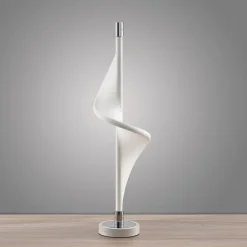 Lucande Bordlamper > LED-bordlampe Edano, 60 cm, hvid, tekstil, dæmpbar