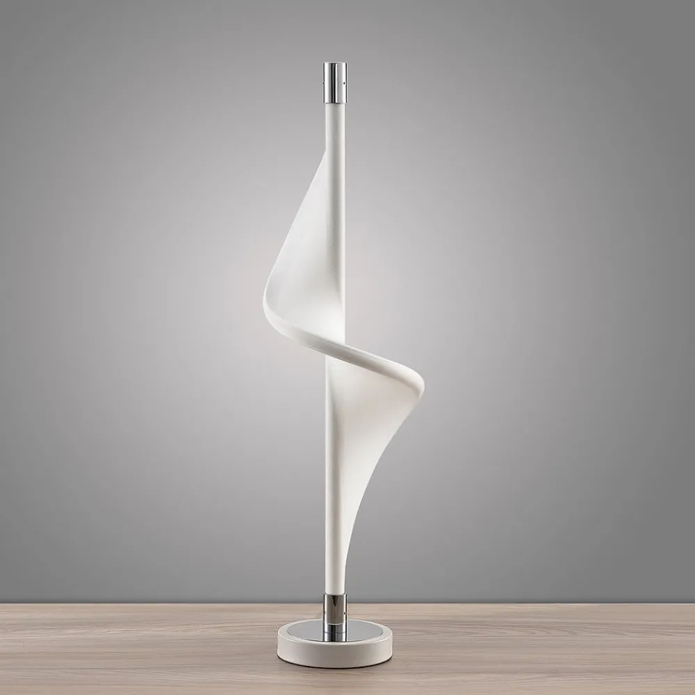 Lucande Bordlamper > LED-bordlampe Edano, 60 cm, hvid, tekstil, dæmpbar