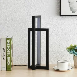 Lucande Pendellamper > LED-bordlampe Hylda, højde 42 cm, sort, aluminium