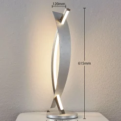 Lucande Bordlamper > LED-bordlampe Marija, sølvfarvet, dæmpbar, 62 cm