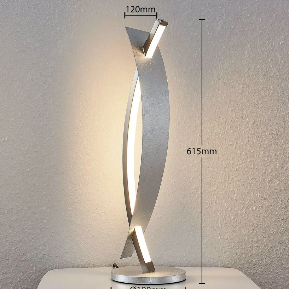 Lucande Bordlamper > LED-bordlampe Marija, sølvfarvet, dæmpbar, 62 cm