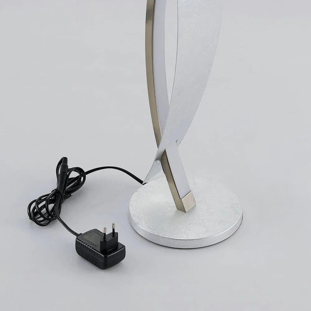 Lucande Bordlamper > LED-bordlampe Marija, sølvfarvet, dæmpbar, 62 cm