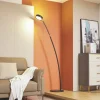Gulvlamper|Gulvlamper ^ Lucande LED-buelampe Boga, sort, metal, dæmpbar