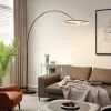 Lucande Gulvlamper|Gulvlamper > LED-buelampe Virvera, rund, sort, metal