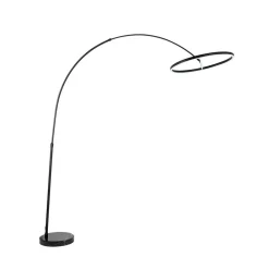 Lucande Gulvlamper|Gulvlamper > LED-buelampe Virvera, rund, sort, metal