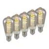 Lucande Dæmpbar Led-Pære|Filament Pære > LED E27 ST64 4W 1.800K dæmpes, titan 5 stk