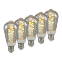 Lucande Dæmpbar Led-Pære|Filament Pære > LED E27 ST64 4W 1.800K dæmpes, titan 5 stk