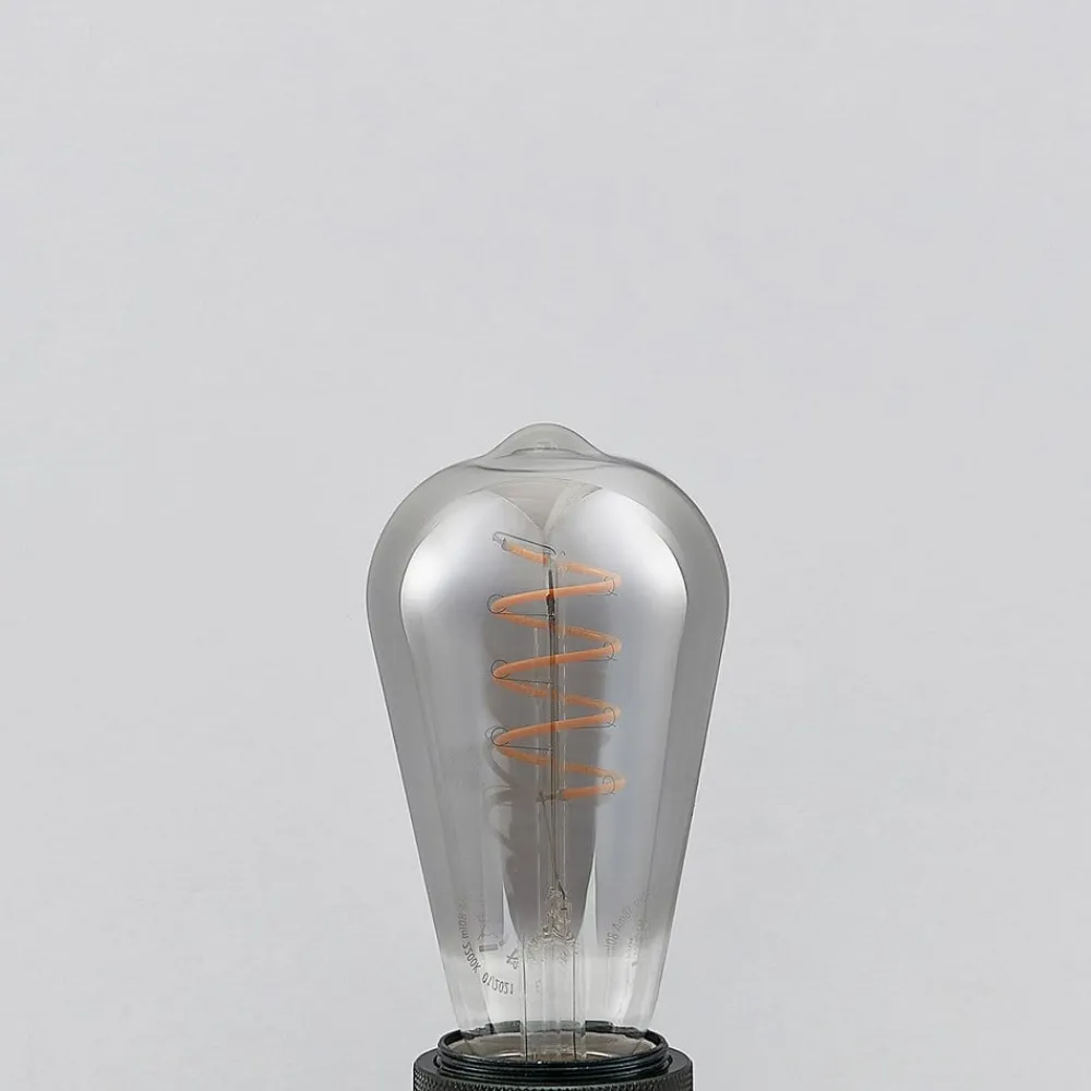 Lucande Dæmpbar Led-Pære|Filament Pære > LED E27 ST64 4W 1.800K dæmpes, titan 5 stk