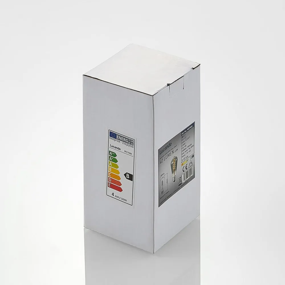Lucande Dæmpbar Led-Pære|Filament Pære > LED E27 ST64 4W 1.800K dæmpes, titan 5 stk