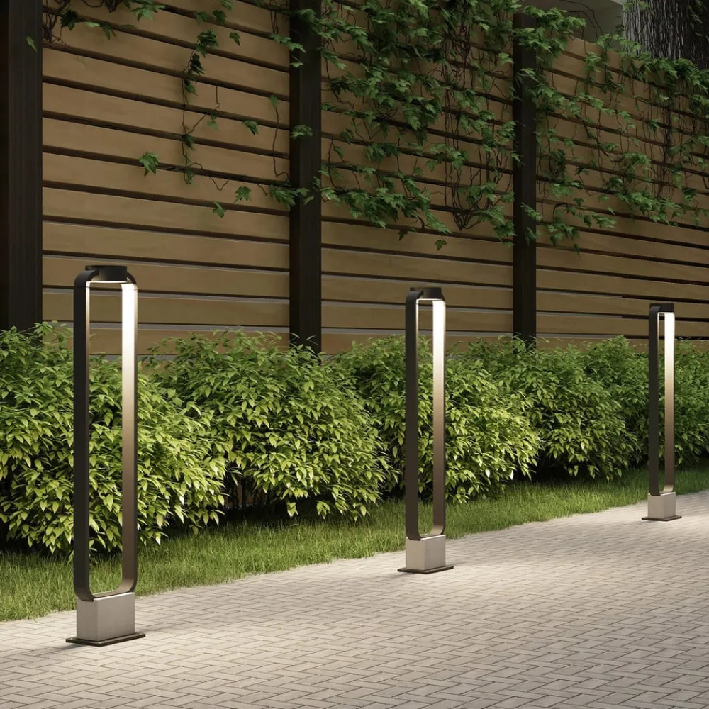Terrassebelysning|Gadebelysning ^ Lucande LED-gadelampe Belna, 100 cm, antracit, beton, IP65