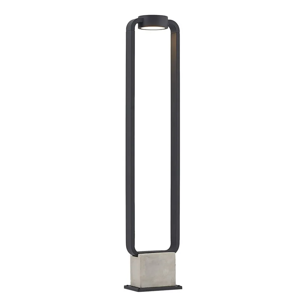 Terrassebelysning|Gadebelysning ^ Lucande LED-gadelampe Belna, 100 cm, antracit, beton, IP65