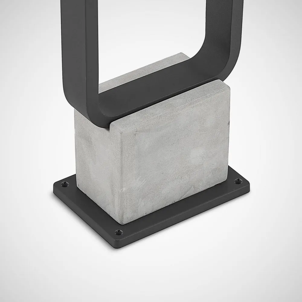 Terrassebelysning|Gadebelysning ^ Lucande LED-gadelampe Belna, 100 cm, antracit, beton, IP65