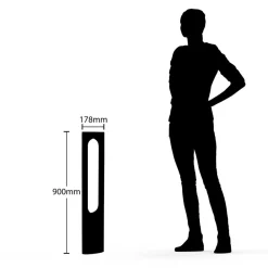 Terrassebelysning|Gadebelysning ^ Lucande LED-gadelampe Fenti, 90 cm, antracit, aluminium