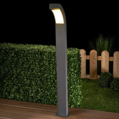 Gadebelysning ^ Lucande LED-gadelampe Lennik, 100 cm, antracit, metal