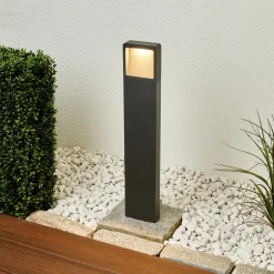 Terrassebelysning|Gadebelysning ^ Lucande LED-gadelampe Leya, 65 cm, antracit, metal, IP54