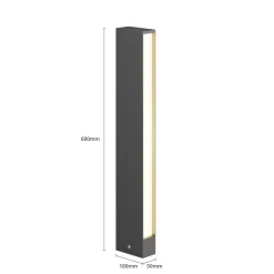 Lucande Terrassebelysning|Gadebelysning > LED-gadelampe Lirka, 2 lyskilder, grå, metal, 60 cm