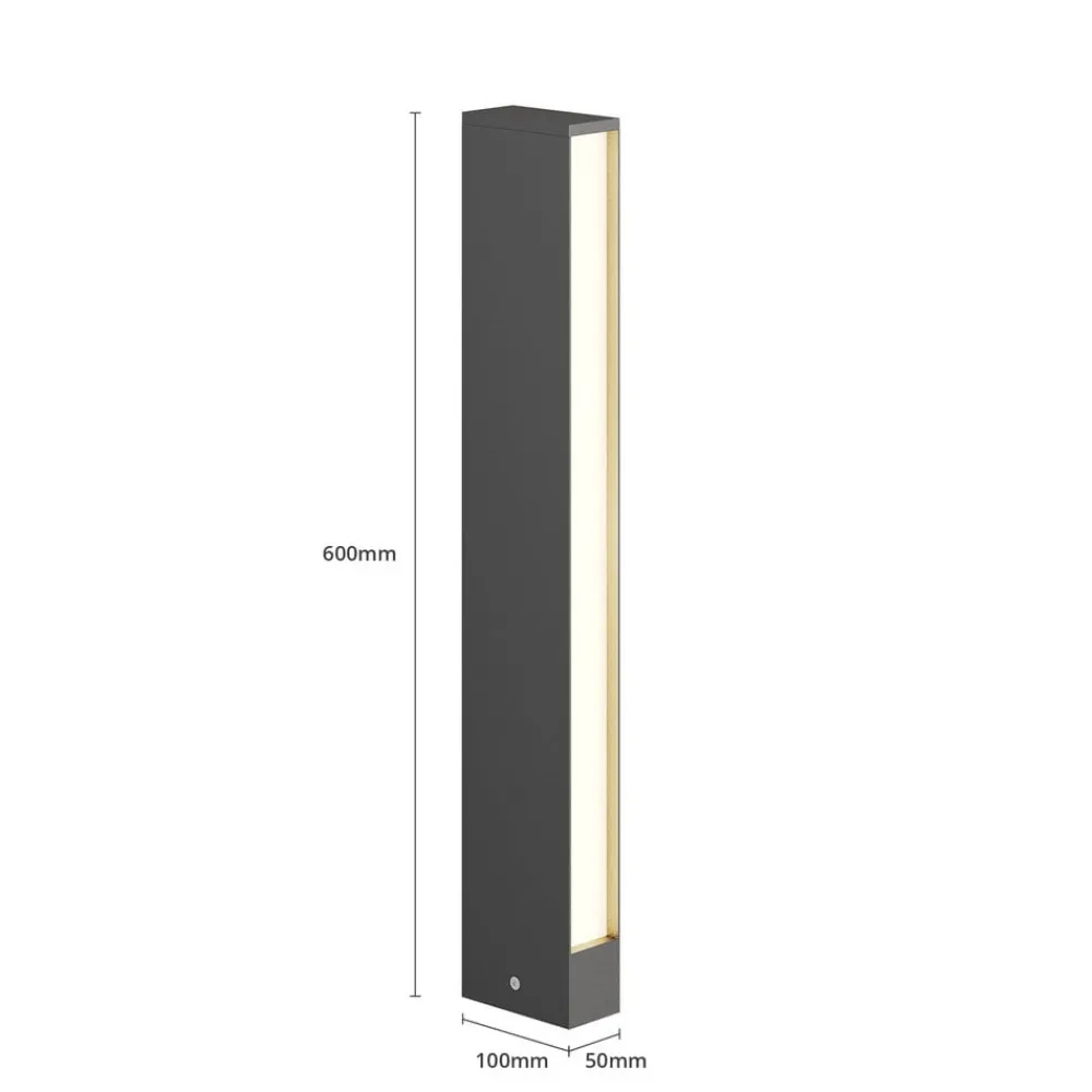 Lucande Terrassebelysning|Gadebelysning > LED-gadelampe Lirka, 2 lyskilder, grå, metal, 60 cm