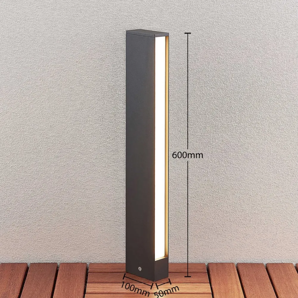 Lucande Terrassebelysning|Gadebelysning > LED-gadelampe Lirka, mørkegrå, metal, 60 cm