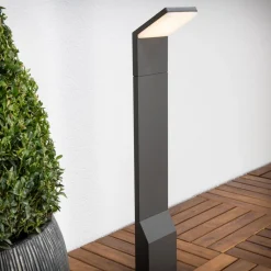 Terrassebelysning|Gadebelysning ^ Lucande LED-gadelampe Nevio, 60 cm, antracit, metal