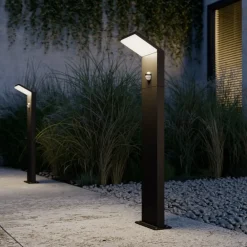 Lucande Gadebelysning Med Sensor|Terrassebelysning > LED-gadelampe Nevio, sensor, 60 cm, antracit