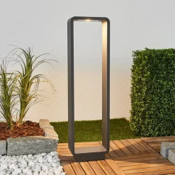 Lucande Terrassebelysning|Gadebelysning > LED-gadelampe Ninon, 80 cm, antracit, metal