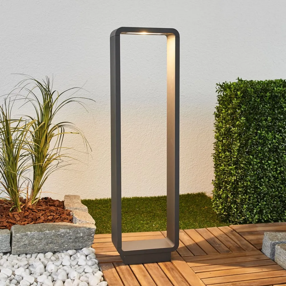 Lucande Terrassebelysning|Gadebelysning > LED-gadelampe Ninon, 80 cm, antracit, metal