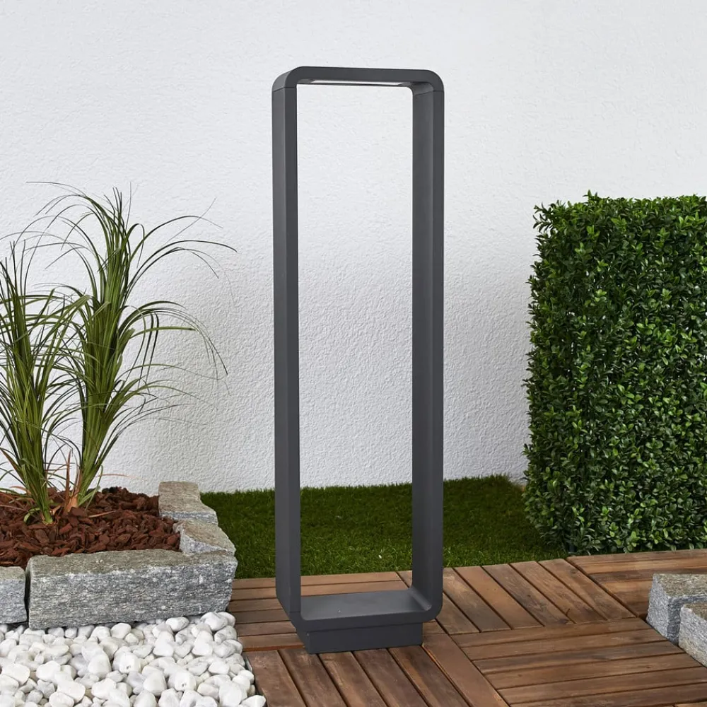 Lucande Terrassebelysning|Gadebelysning > LED-gadelampe Ninon, 80 cm, antracit, metal
