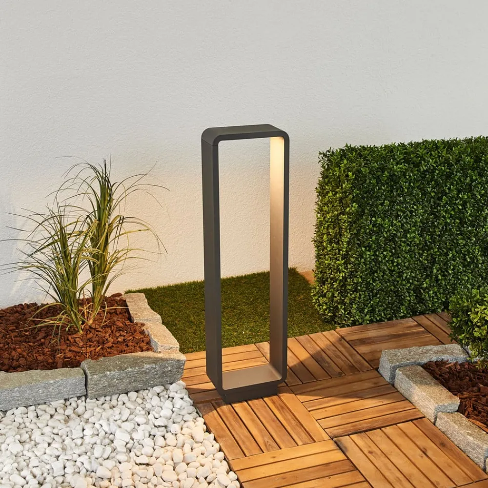 Lucande Terrassebelysning|Gadebelysning > LED-gadelampe Ninon, 80 cm, antracit, metal