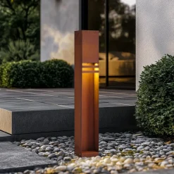 Lucande Terrassebelysning|Gadebelysning > LED-gadelampe Oxido, rustfarvet, cortenstål