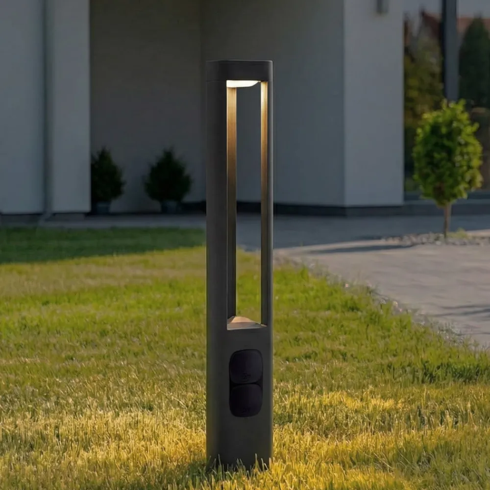 Lucande Terrassebelysning|Gadebelysning > LED-gadelampe Pirron, højde 80 cm, stikkontakt, IP54